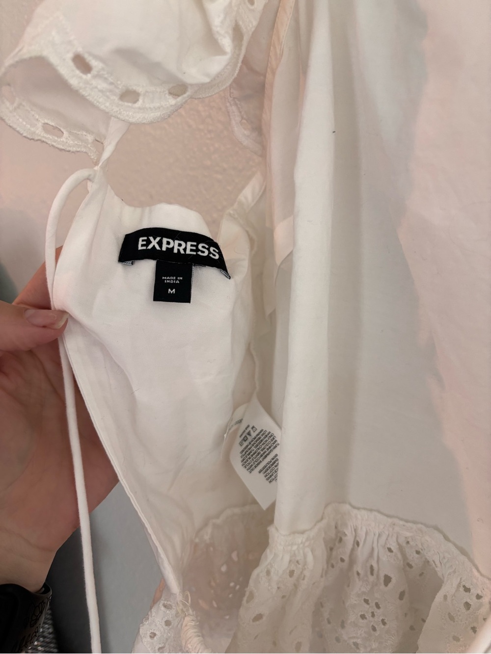 Express White Eyelet Ruffle Camisole - Picture 3 of 3